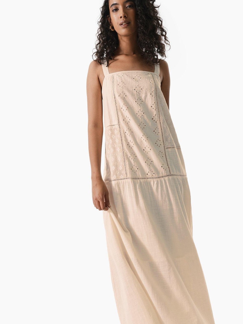 NWT Cream Lace Drop Waist Dress